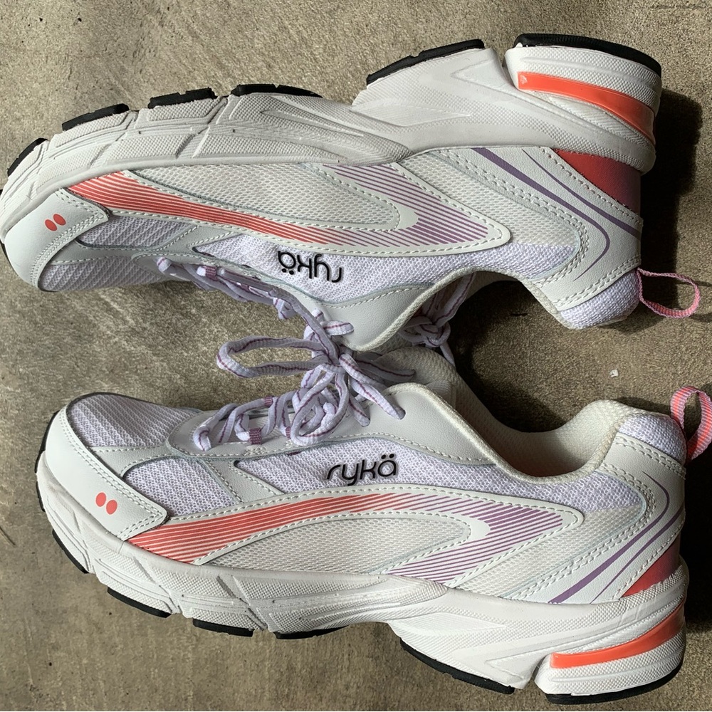 Ryka White Pink Coral Athletic Sneakers